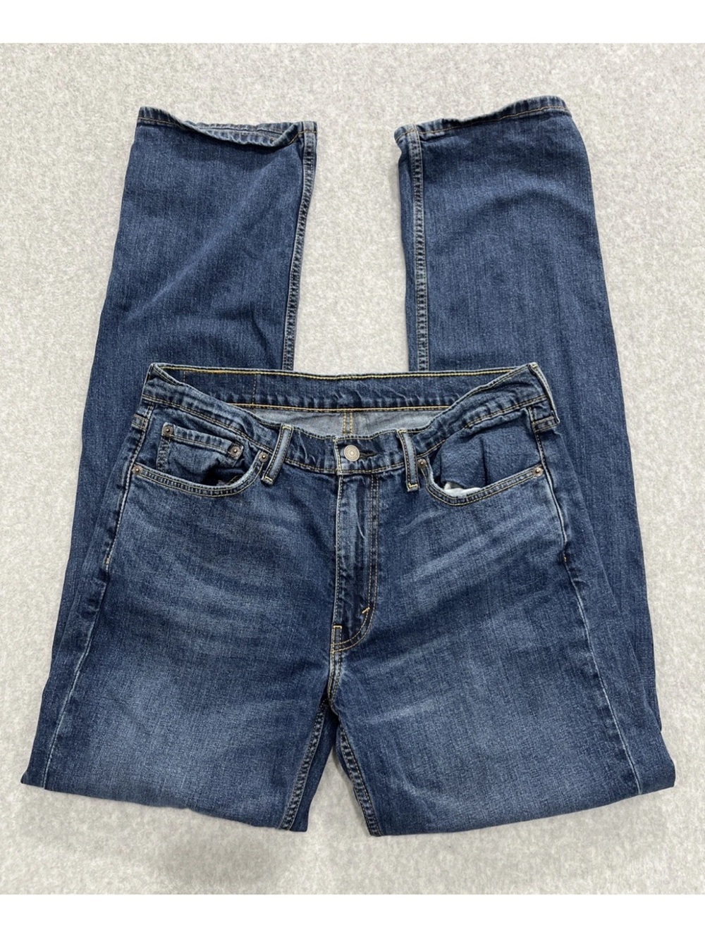 Levi's 514 Jeans Straight Leg Mens 33x34 Indigo Denim Regular Dark Wash Cotton